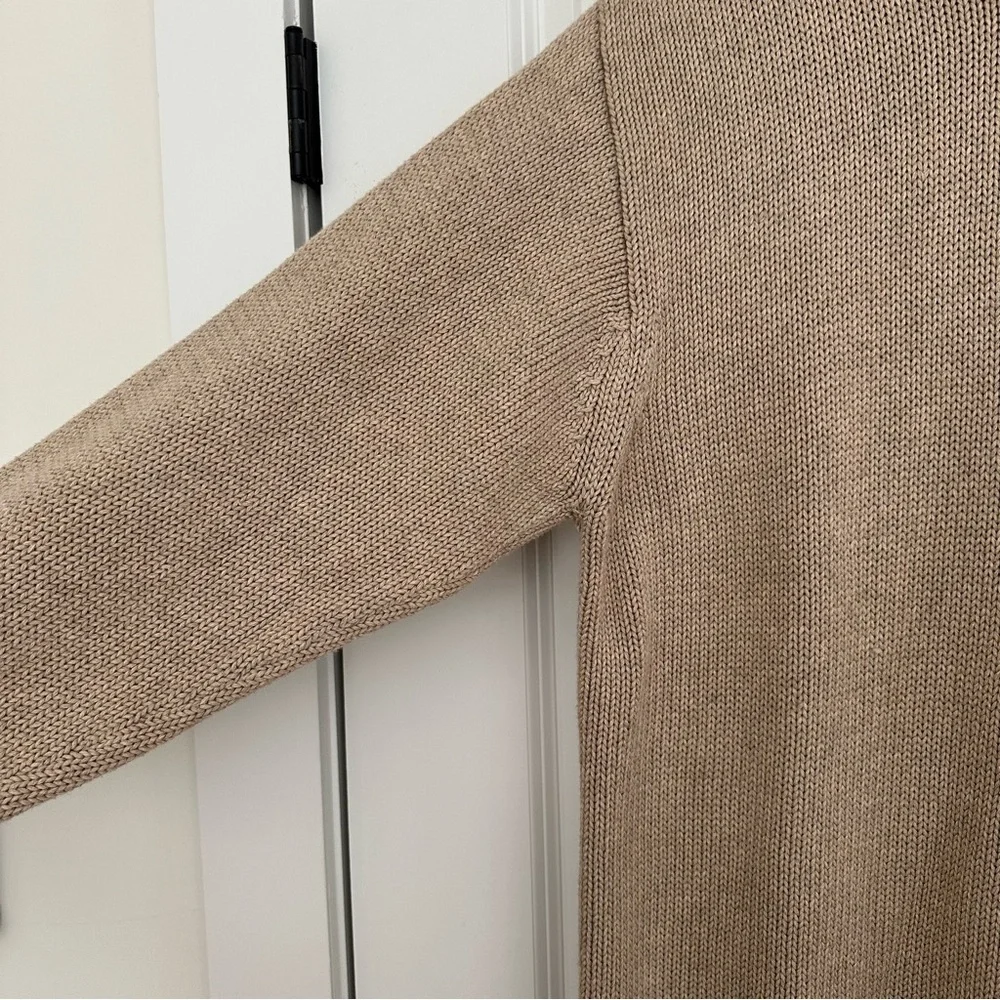 L.L.Bean Fall Tan / Taupe 100% Cotton Crewneck Knit Sweater